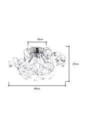 BHS Lighting Lila Flush Ceiling Light in Metallic Silver - thumbnail 5