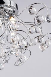 BHS Lighting Lila Flush Ceiling Light in Metallic Silver - thumbnail 3
