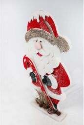 Shatchi Christmas Decoration 72cm Red Santa Christmas Tabletop Figures Window Holiday Home Xmas Glitter Foam Showpiece Decorations in White - thumbnail 3