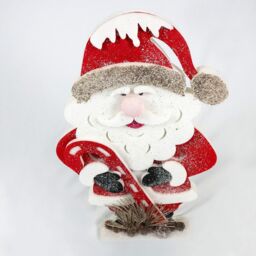 Shatchi Christmas Decoration 72cm Red Santa Christmas Tabletop Figures Window Holiday Home Xmas Glitter Foam Showpiece Decorations in White - thumbnail 2