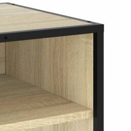 Berkfield Home TV Cabinet Sonoma Oak 91x40x46 cm Engineered Wood & Metal in Light Tan - Size: 91 x 40 x 46 cm - thumbnail 7