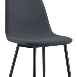 VonHaus Cavell Cord Design with Black Legs Set of Dining Chairs in Blue - Size: 2 Pack - thumbnail 6