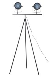 Orsina Two Spotlight Matte Black Tripod Stand, Dual Spotlight Floor Lamp, Space-Saver Spotlight Floor Lamp - thumbnail 4