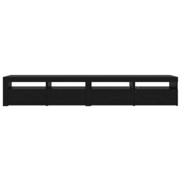 Berkfield Home 3 Piece TV Cabinet Set with LED Lights Black Oak Engineered Wood - thumbnail 9