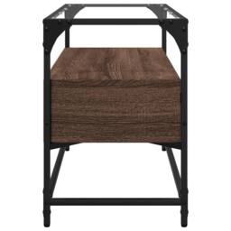 Berkfield Home TV Cabinet with Glass Top Brown Oak 80x35x51 cm Engineered Wood - Size: 80 x 35 x 51 cm - thumbnail 5
