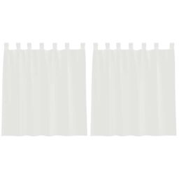 Berkfield Home Voile Curtains with Loops 2 pcs White 140x140 cm - thumbnail 2