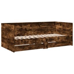 Berkfield Home Daybed with Drawers without Mattress Smoked Oak 75x190 cm Small Single in Brown - thumbnail 3