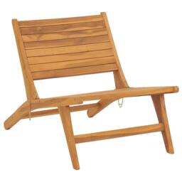 Berkfield Home Garden Chair with Footrest Solid Teak Wood in Brown - thumbnail 4