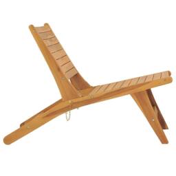 Berkfield Home Garden Chair with Footrest Solid Teak Wood in Brown - thumbnail 6