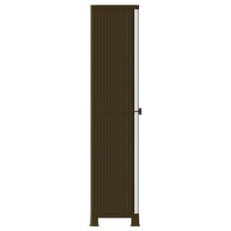 Berkfield Home Plastic Cabinet 68x39x171.5 cm Rattan Design in Grey - thumbnail 4