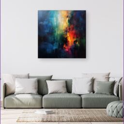 Warren Reed - Designer Colourful Chaos: Urban Dreamscape Canvas - Size: w40 inch x h40 inch - thumbnail 1