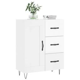 Berkfield Home Sideboard High Gloss White 69.5x34x90 cm Engineered Wood - thumbnail 1