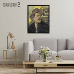 "Artery8 Self Portrait in a Hat Paul Gauguin Framed Canvas Wall Art Print - Size: W12"" x H16""" - thumbnail 3
