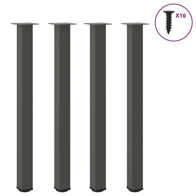 Berkfield Home Coffee Table Legs 4 pcs Anthracite 110-112 cm Steel in Black - image 1