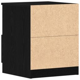 Berkfield Home Black Oak Nightstand 15.7x15.7x19.7 inches Made of Engineered Wood - thumbnail 8