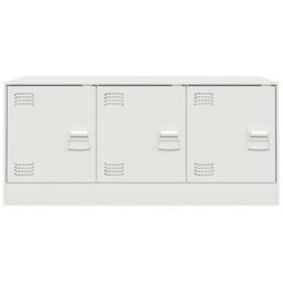 Berkfield Home TV Cabinet White 99x39x44 cm Steel - Size: 99 x 39 x 44 cm - thumbnail 6