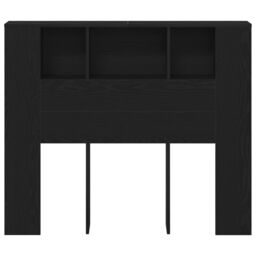 Berkfield Home Headboard Cabinet Black Oak 120x19x104, 5 cm Engineered Wood - thumbnail 6