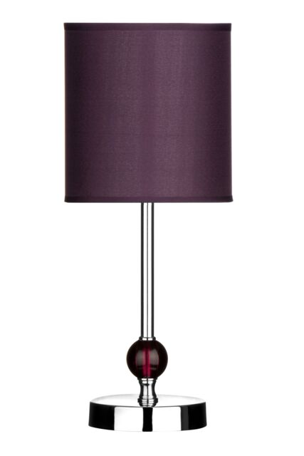 Orsina Vibrant Purple Acrylic Ball Table Lamp With EU Plug, Modern Fabric Shade Lamp, Luxe Decorative Table Lamp - image 1