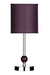 Orsina Vibrant Purple Acrylic Ball Table Lamp With EU Plug, Modern Fabric Shade Lamp, Luxe Decorative Table Lamp - thumbnail 2