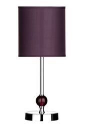 Orsina Vibrant Purple Acrylic Ball Table Lamp With EU Plug, Modern Fabric Shade Lamp, Luxe Decorative Table Lamp