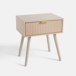 OHS Venice Bedside Table 1 Drawer Cabinet Nightstand Storage Unit in Natural - thumbnail 3