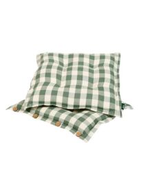 Dibor Set of 2 Green Gingham Summer Outdoor Garden Chair Seat Pad Cushions W40 x L40cm - Size: 40 cm x 40 cm - thumbnail 2