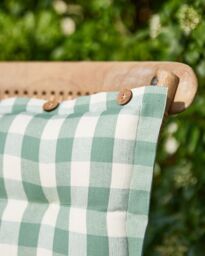 Dibor Set of 2 Green Gingham Summer Outdoor Garden Chair Seat Pad Cushions W40 x L40cm - Size: 40 cm x 40 cm - thumbnail 4
