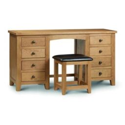 Ashfield Classic Oak Twin Pedestal Dressing Table in Light Oak - thumbnail 2