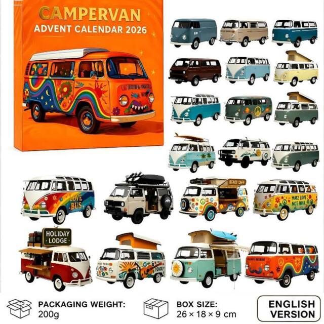 Quipulse 24-Day Countdown Retro Campervan Model Festival Blind Box in Orange - image 1