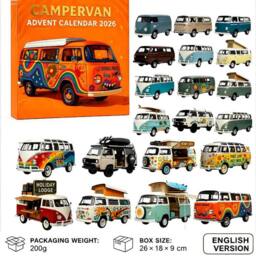 Quipulse 24-Day Countdown Retro Campervan Model Festival Blind Box in Orange - thumbnail 1