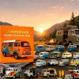Quipulse 24-Day Countdown Retro Campervan Model Festival Blind Box in Orange - thumbnail 2