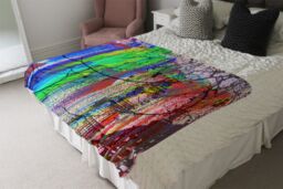 Benjamin Tate Design Big Ben & Trees Painted Blanket in Natural - Size: 120 cm x 150 cm - thumbnail 3