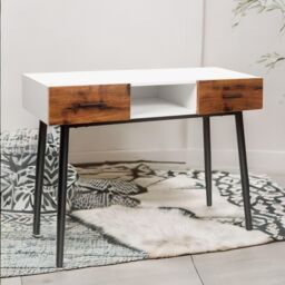 Pirlo Plush 2 Drawer Console Accent Table Hallway Living Room Furniture in Black - thumbnail 4