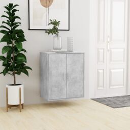 Berkfield Home Shoe Cabinet Concrete Grey 60x35x70 cm Engineered Wood - Size: 60 x 35 x 70 cm - thumbnail 3