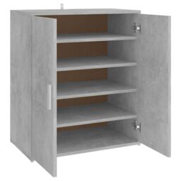 Berkfield Home Shoe Cabinet Concrete Grey 60x35x70 cm Engineered Wood - Size: 60 x 35 x 70 cm - thumbnail 2