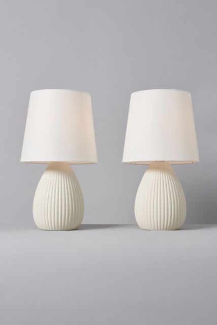 BHS Lighting Freya 2 Pack Ceramic Table Lamps in Cream - image 1