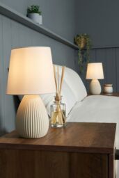 BHS Lighting Freya 2 Pack Ceramic Table Lamps in Cream - thumbnail 4