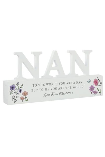 Personalised Memento Company Women's Personalised Wild Flowers Nan Ornament in White - image 1
