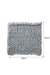 Living and Home 60cm L x 60cm W Office Chunky Knitted Cover Leg Blanket Sofa Chair Decor Throw Blanket, Grey - Size: 60 cm x 60 cm - thumbnail 6