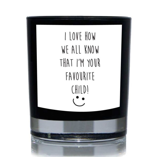 60 SECOND MAKEOVER Love How We All Know Favourite Child Funny 20cl Candle in Black