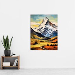 Artery8 Swiss Alps Switzerland Oil Painting Snow Capped Peaks Over Idyllic Alpine Meadow Extra Large XL Unframed Wall Art Poster Print - thumbnail 4