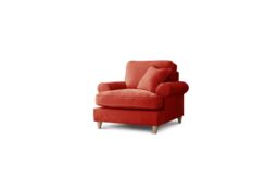 The Great Sofa Company Ezra Textured Velvet Armchair - Scroll Arm in Terracotta - thumbnail 2