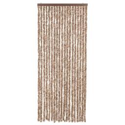 Berkfield Home Fly Curtain Beige & Dark Brown 56x185 cm Chenille - thumbnail 3