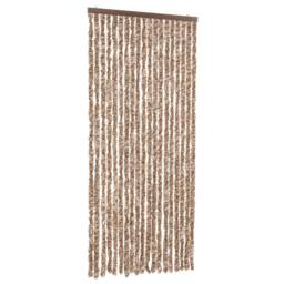 Berkfield Home Fly Curtain Beige & Dark Brown 56x185 cm Chenille - thumbnail 1