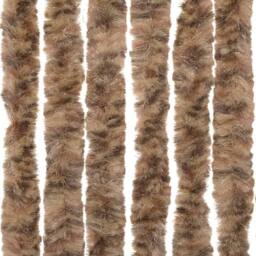 Berkfield Home Fly Curtain Beige & Dark Brown 56x185 cm Chenille - thumbnail 6
