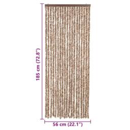 Berkfield Home Fly Curtain Beige & Dark Brown 56x185 cm Chenille - thumbnail 7