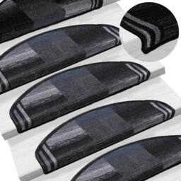 Berkfield Home Stair Mats Self-adhesive 5 pcs 65x21x4 cm Black & Grey - Size: Medium - thumbnail 6
