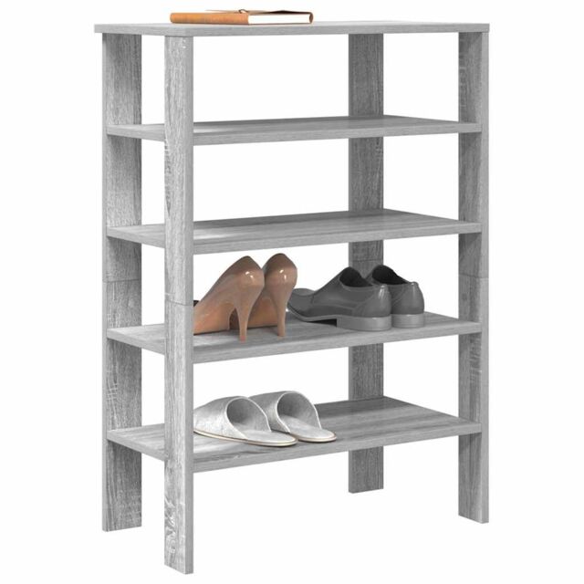 Berkfield Home Shoe Rack Grey Sonoma 61x32x87.5 cm Engineered Wood - image 1