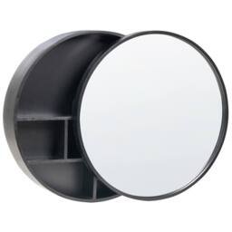 Wyld and Coco Bamboo Wall Mirror Cabinet Black 50 x 50 cm Sliding Door - thumbnail 4
