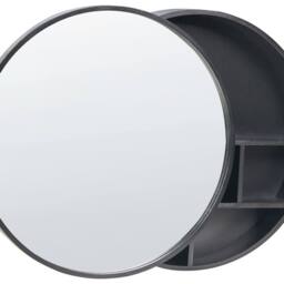 Wyld and Coco Bamboo Wall Mirror Cabinet Black 50 x 50 cm Sliding Door - thumbnail 2